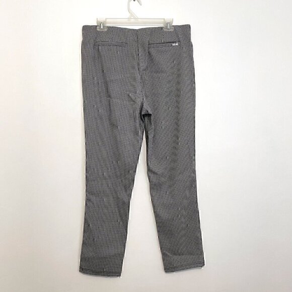CALVIN KLEIN White Black Houndstooth Pull On Elastic Cropped ? Tapered Leg Pants - Picture 11 of 14